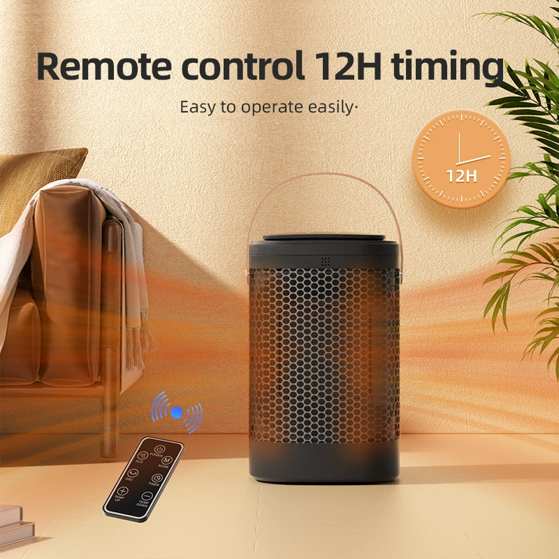 Processing and custom cross-border heating fan remote control touch screen electric timing heating air household desktop shaking head cross-border hot sale