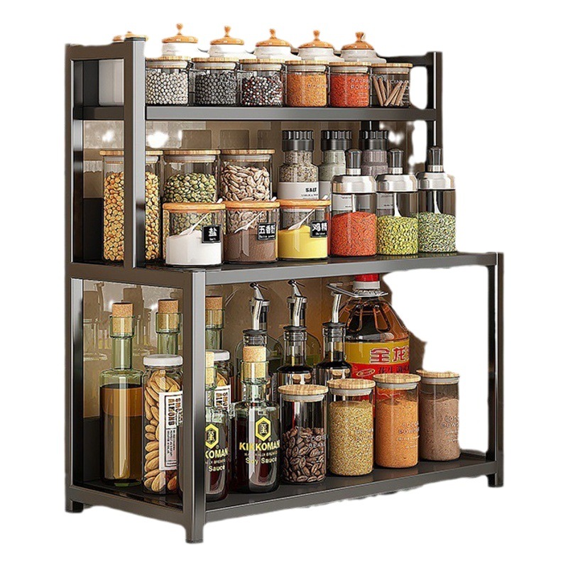Mesa de cocina condimento rack de almacenamiento estante hogar condimento multifuncional condimento aceite sal salsa vinagre almacenamiento rack