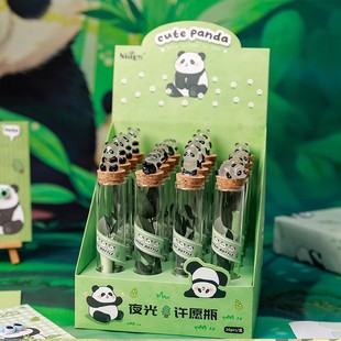 Panda Kelin luminous wishing bottle transparent glass wishing bottle cork empty bottle wishing drift bottle small gift supply