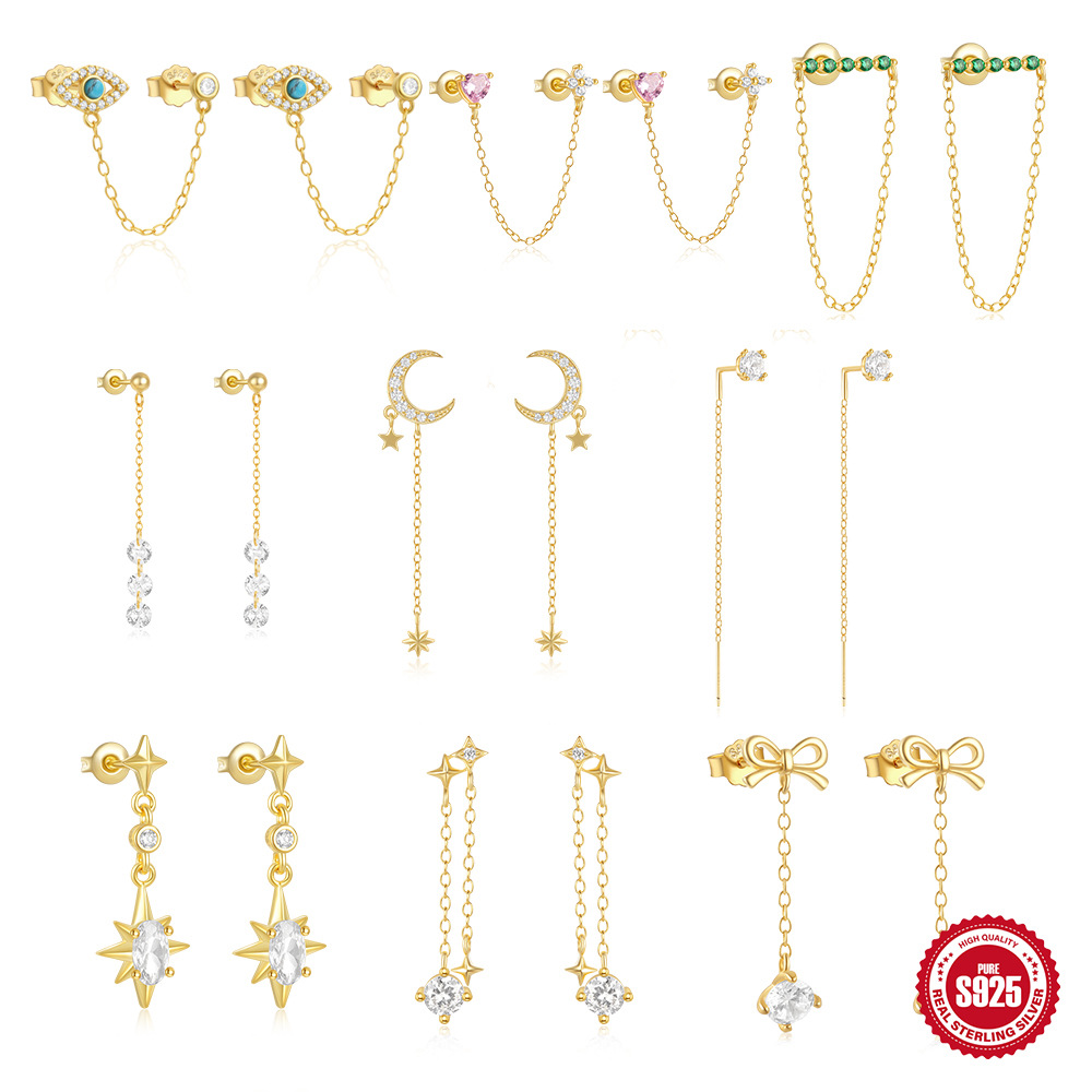 1g Weight 925 Sterling Silver Ear Needle Material 18K Gold Plated Plating Material Drop Earrings Classification 1 Pair Quantity Date, Tea Party Occasion 925 Sterling Silver Material Geometric Pattern All Seasons Season Women's Gender Elegant, Sweet Style 1 Pair 18K Gold Plated 925 Sterling Silver 925 Sterling Silver Earrings Geometric Drop Earrings 39