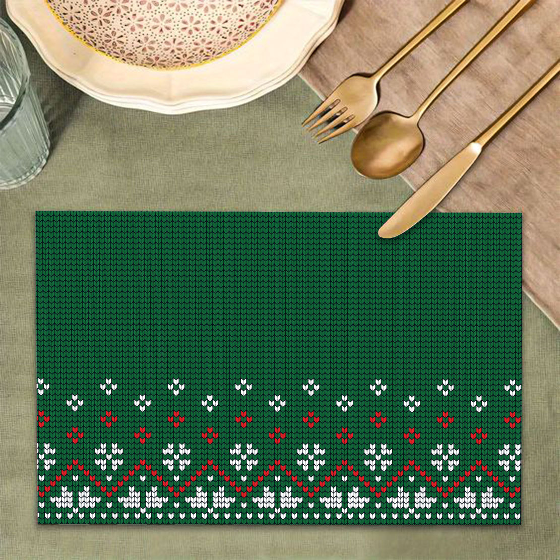 Heim & Garten Beliebte Tischsets zur Weihnachtsfeierdekoration Neue bedruckte Isoliermatten für die Küche im Herbst- und Winterstil, passend zu den Tischsets aus Leinen_voghion.com