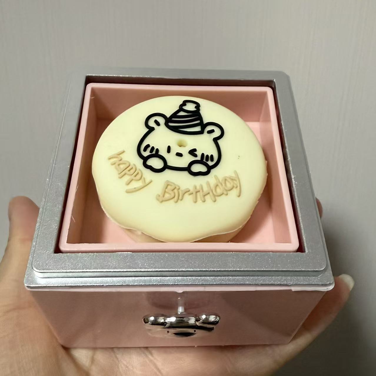 Caja de anillo giratoria de pastel de oso Regalo sorpresa de cumpleaños 520 Joyero de confesión de San Valentín para novia y novia