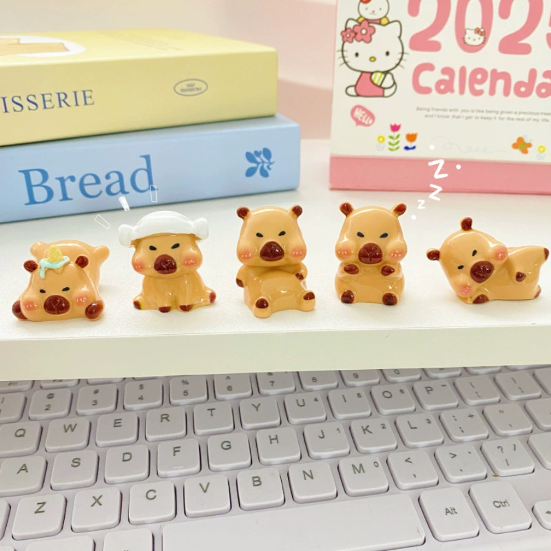 Креативная милая кукла капибара, брелок «сделай сам», поделки из смолы, автомобильные настольные маленькие украшения