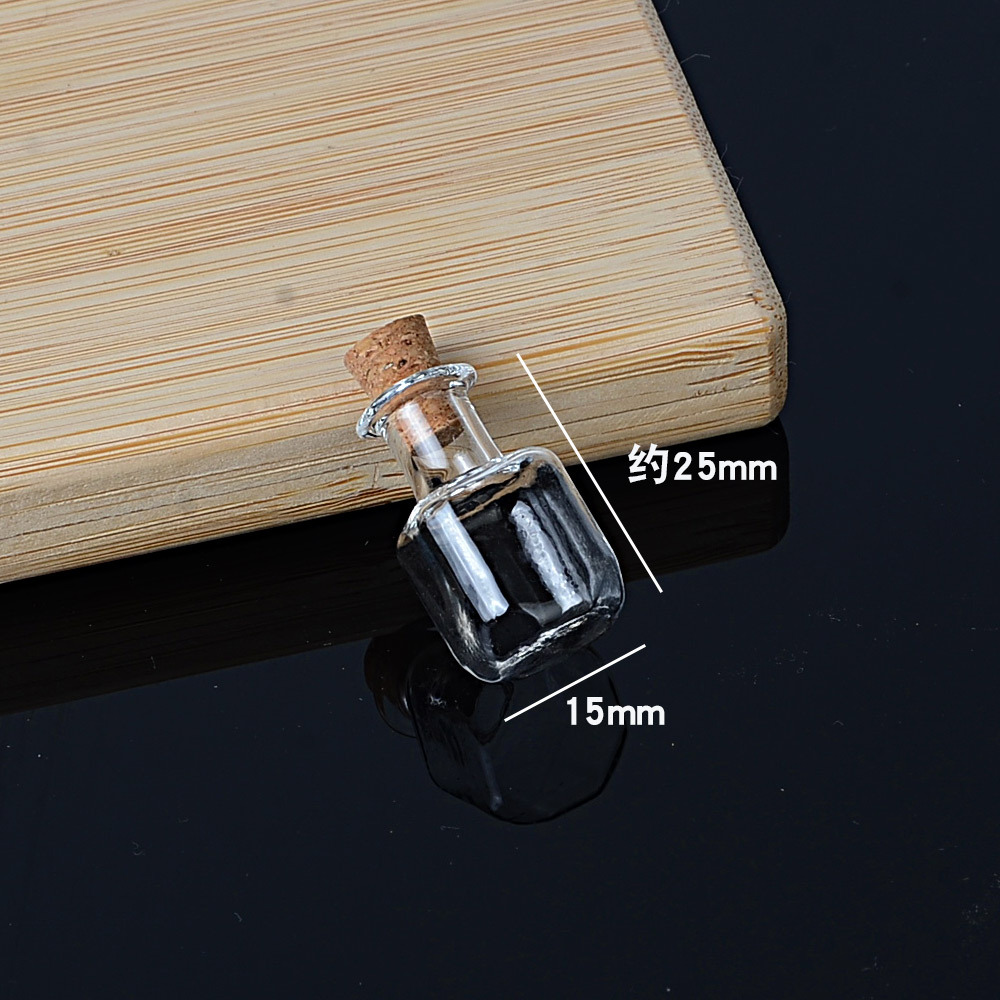 Transfronterizo exclusivo mini botella especial en forma de corcho deseando botella de vidrio transparente colgante pequeña botella de forma DIY