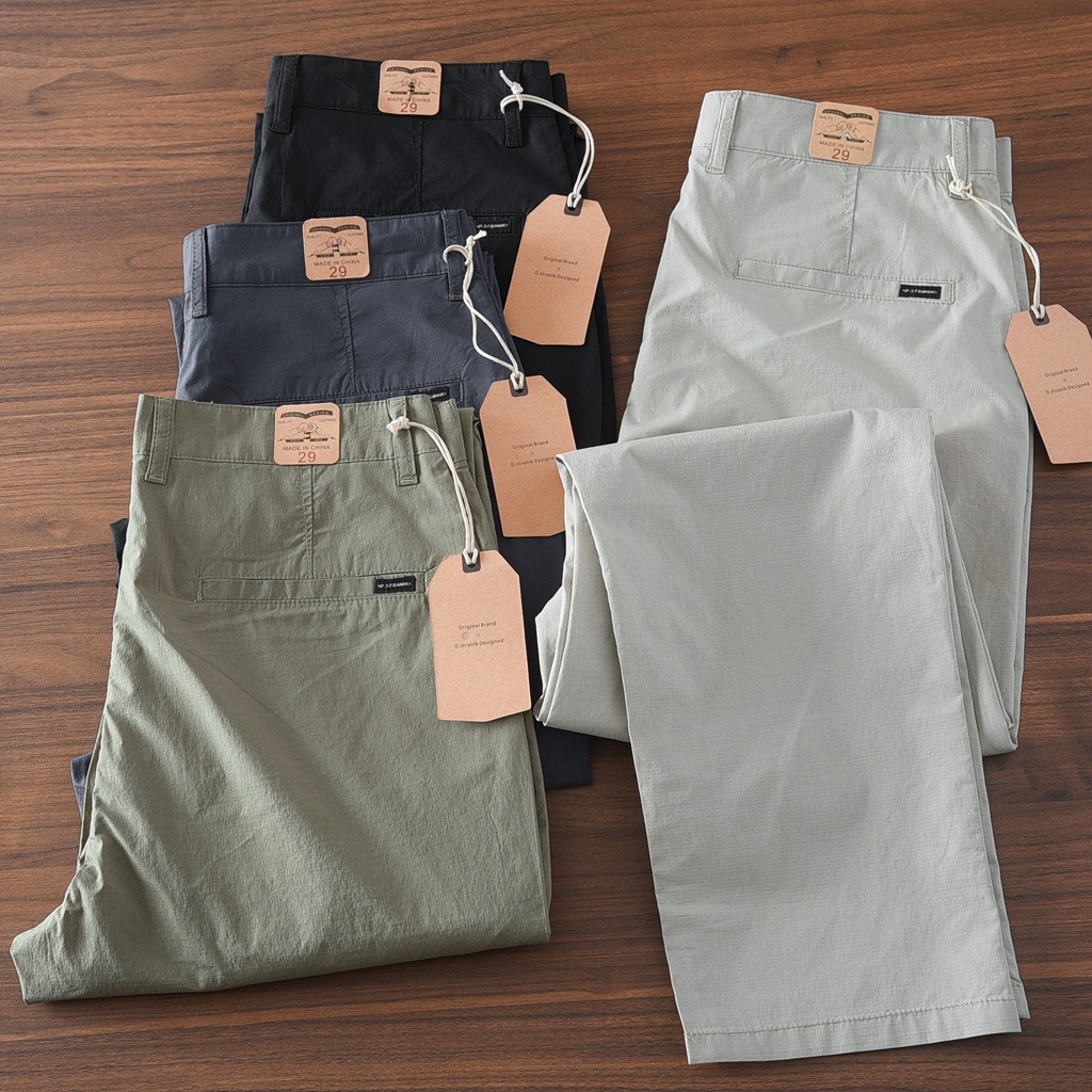 Trendy Straight-Leg Casual Pants for Men Korean Style Versatile Pants Summer Thin Quick-Dry American Retro Cargo Pants