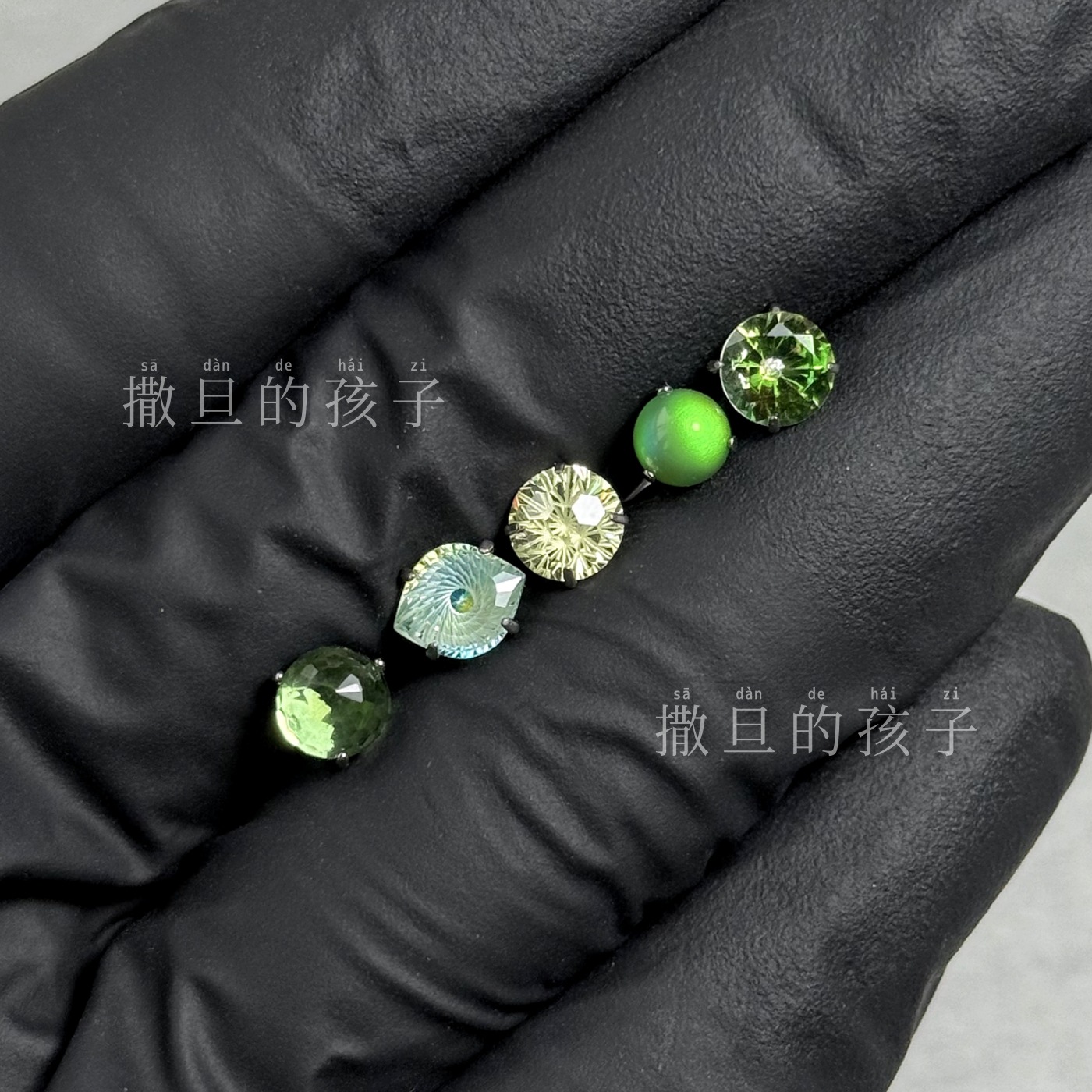 F136 Titanium Alloy Tongue Piercing - Son of the Forest Green Oasis Gradient Internal Thread Tongue Jewelry detail image 5