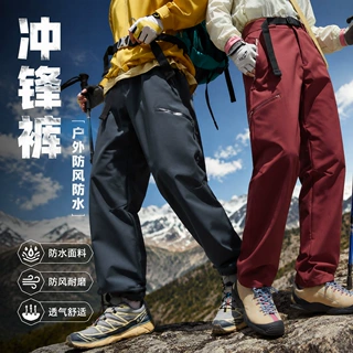 IZEXX潮牌户外三合一冲锋裤男士秋冬新款加绒加厚直筒休闲工装裤