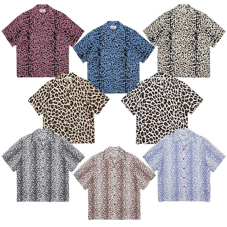 GUILTYPARTIES TIGER 23SS LEOPARD OPEN LEOPARD print Hawaiian short sleeve shirt men