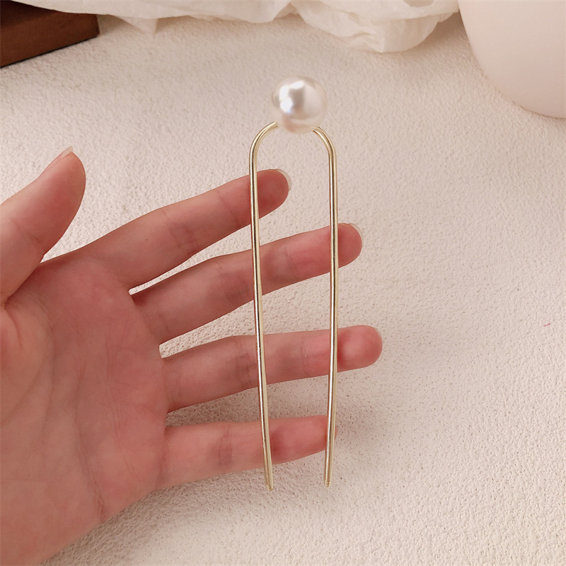 Perla de alta sensación en forma de pellizco en forma de U bola de cabeza fijación de artefactos de cabello pinzas de cabello pinzas de cabello joyas de cabello pinzas de cabello