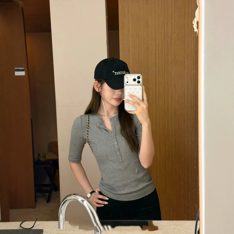 Shisanxing 61083 High-Quality Tagless Fashion T-Shirt, New Korean Style Lenzing Tencel Wool Premium Top for Women