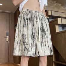 2025沙滩短裤男夏季薄款美式外穿运动裤子大码宽松休闲五分大裤衩