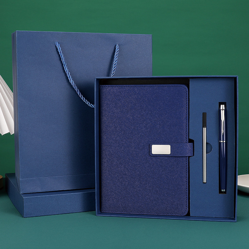 Business A5 Notebook and Pen Gift Box Set High-Value Stationery Gift Souvenir Book Wholesale Custom Logo