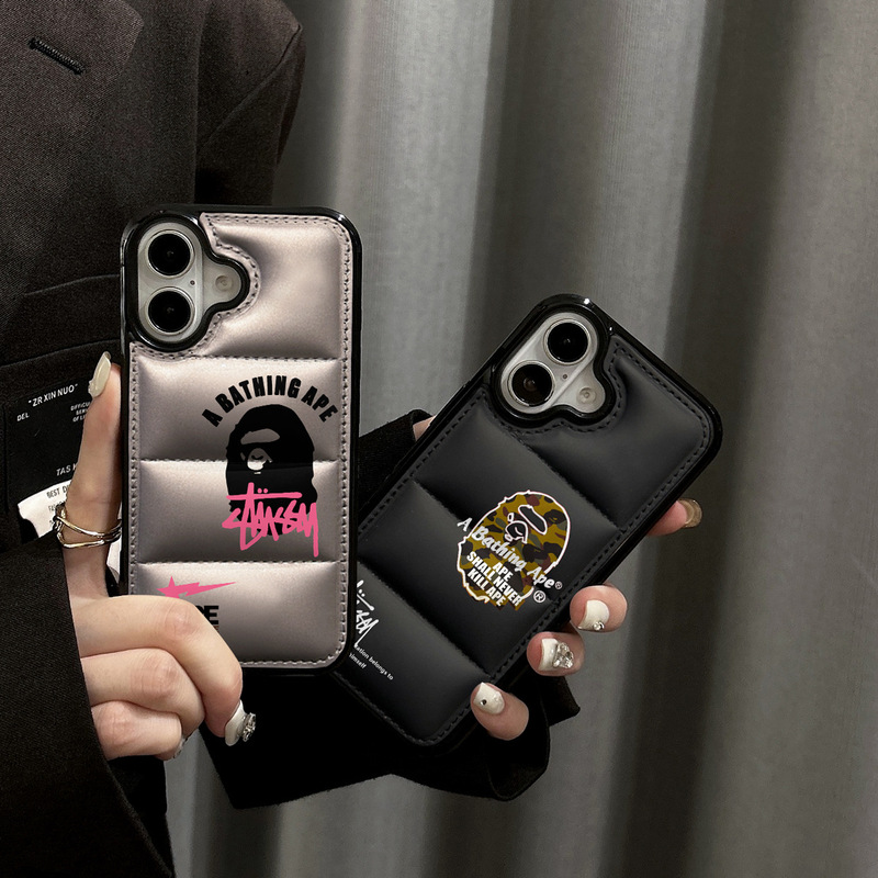 Trendy Brand Camouflage Ape Apple 17Promax Mobile Phone Case Filled with Cotton Leather down Jacket Iphone13 Cross-Border Export Trendy Brand Camouflage Ape Apple 17Promax Mobile Phone Case Filled with Cotton Leather down Jacket Iphone13 Cross-Border Export