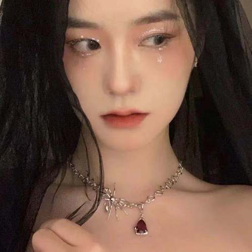 New retro punk European and American ins blogger love pendant metal texture exaggerated thick chain hip-hop style necklace