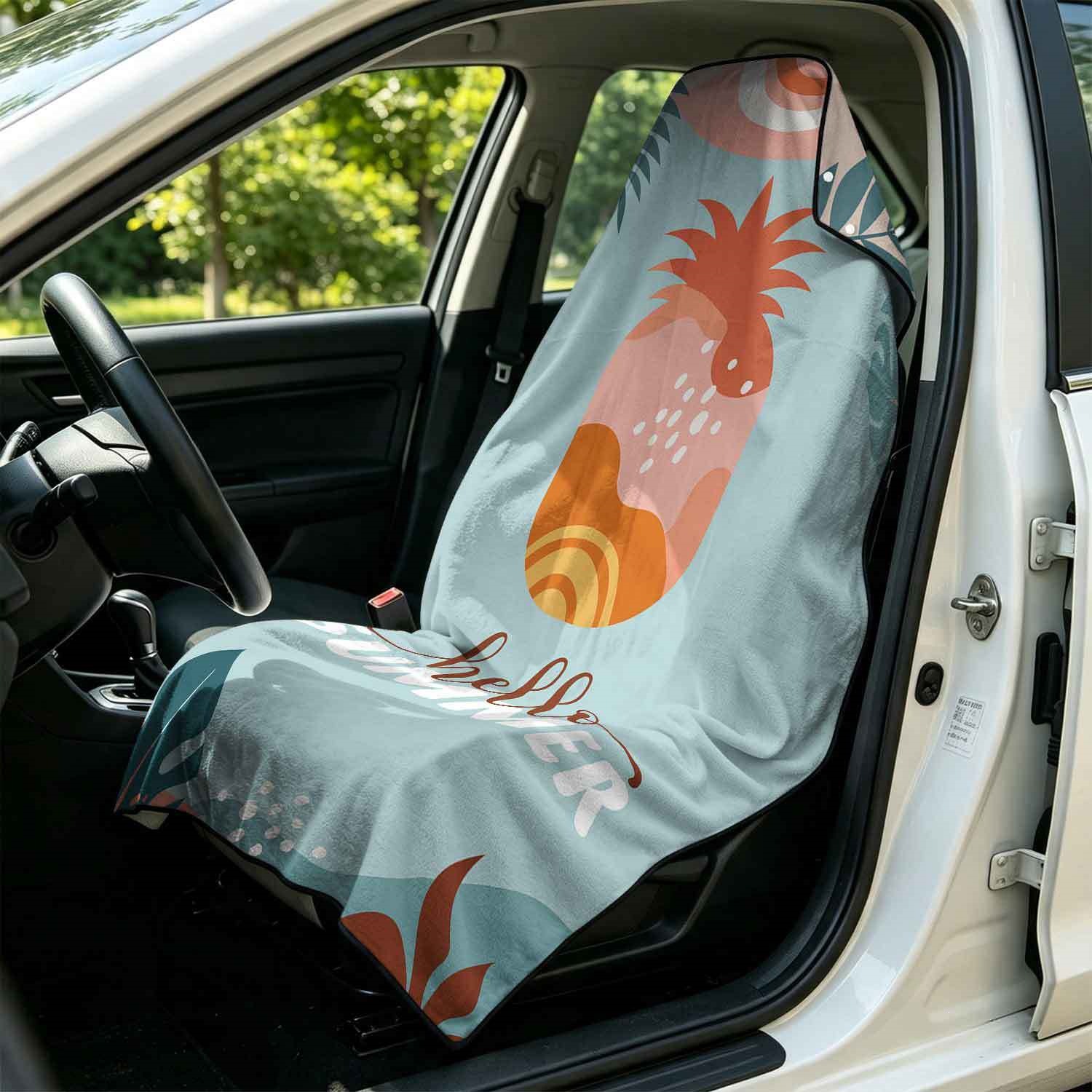 Summer bath towel and car seat cover 2-in-1, ultra-fine fiber outdoor beach and car dual-use universal seat cushion