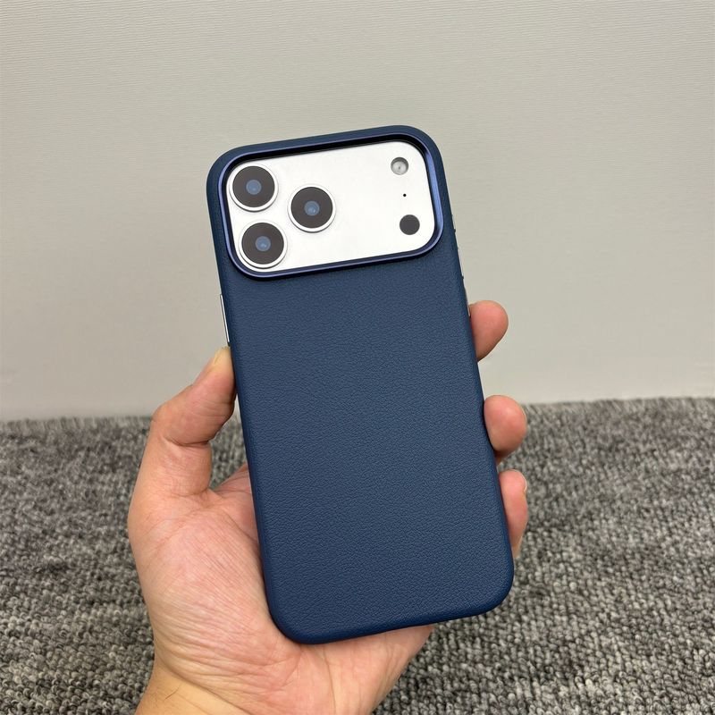 适用iphone17promax手机壳相机按键全包苹果17素皮磁吸防摔保护套|undefined