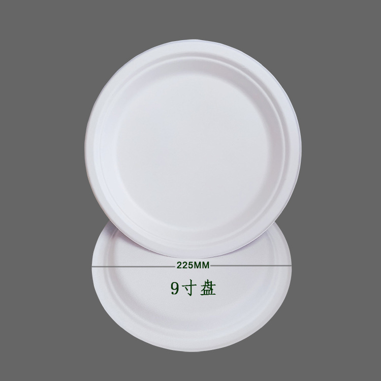 Disposable 9inch Disc Paper Tableware Eco-friendly Natural Degradable Rejuvenating Materials Sugar Cane Slag Pulp Products Disposable 9inch Disc Paper Tableware Eco-friendly Natural Degradable Rejuvenating Materials Sugar Cane Slag Pulp Products