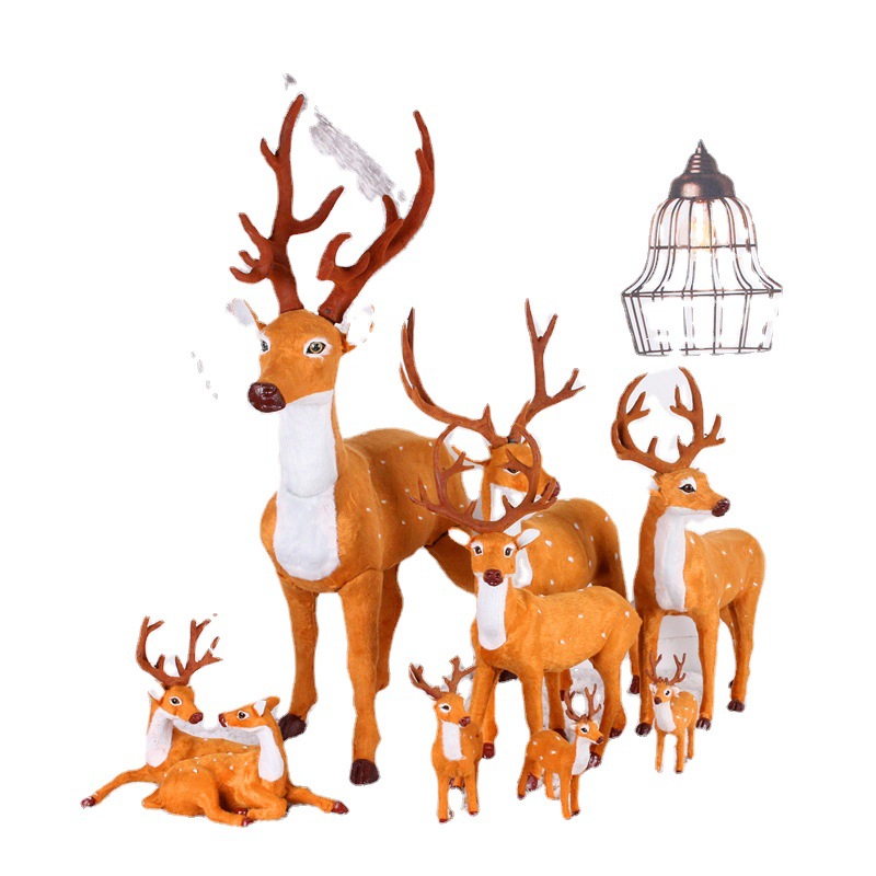 Navidad ciervos simulación alces Navidad ventana Decoración Accesorios decoración de escritorio ciervos decoraciones de Navidad