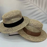 Весенний и летний новый оттенок соленой травы ажурная шляпа для отдыха на пляже джазовая шляпа французская ретро плоская соломенная шляпа