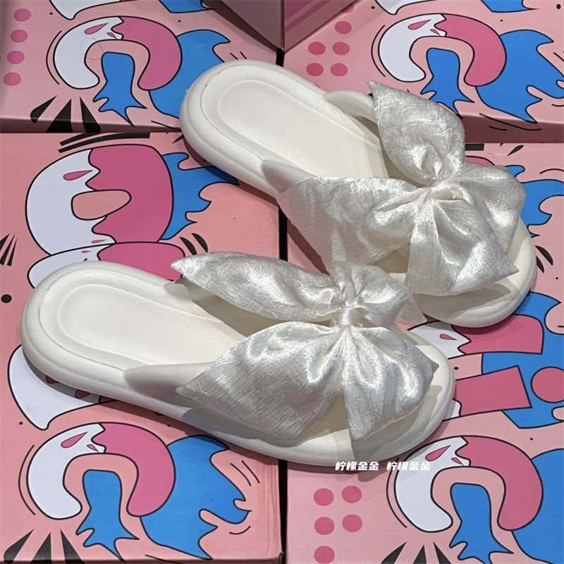 Silk Ins-Style Sandals for Women, Summer Outdoor Wear, 2025 New Trendy Indoor Home Sweet Slippers for Adults