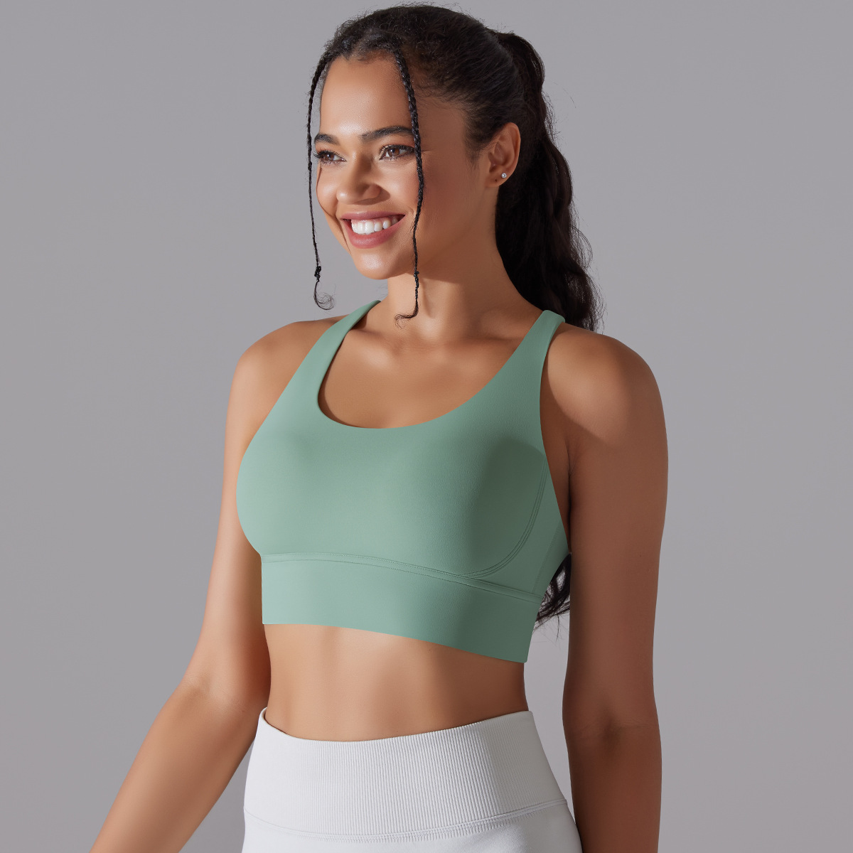 127g Weight Sleeveless Sleeve Length Nylon, Spandex Fabric Type Short Top Length Halter Crisscross Tank Tops Type Fitness, Yoga Occasion U Neck Neckline Solid Color Pattern Sports Style Sports Solid Color Nylon Spandex U Neck Active Tops Halter Crisscross Tank 23