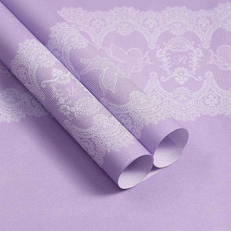 Papel de embalaje para flores con bordes de encaje, de alta calidad, para floristería, transfronterizo, al por mayor