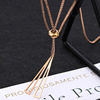 Minimalistic necklace stainless steel with tassels for elementary school students, accessories, new collection, internet celebrity, Korean style