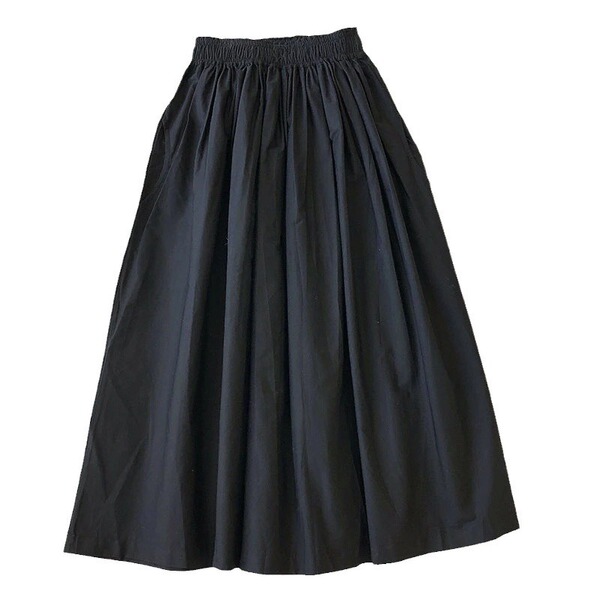 Cotton khaki autumn skirt