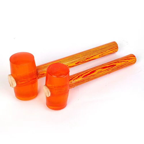 Shockproof wooden handle rubber hammer for ceramic tile floor installation and decoration tools rubber hammer high elastic transparent rubber hammer