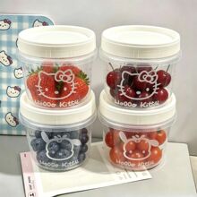 可爱小表情保鲜食物零食收纳盒学生便当盒水果打包盒冰箱收纳盒子