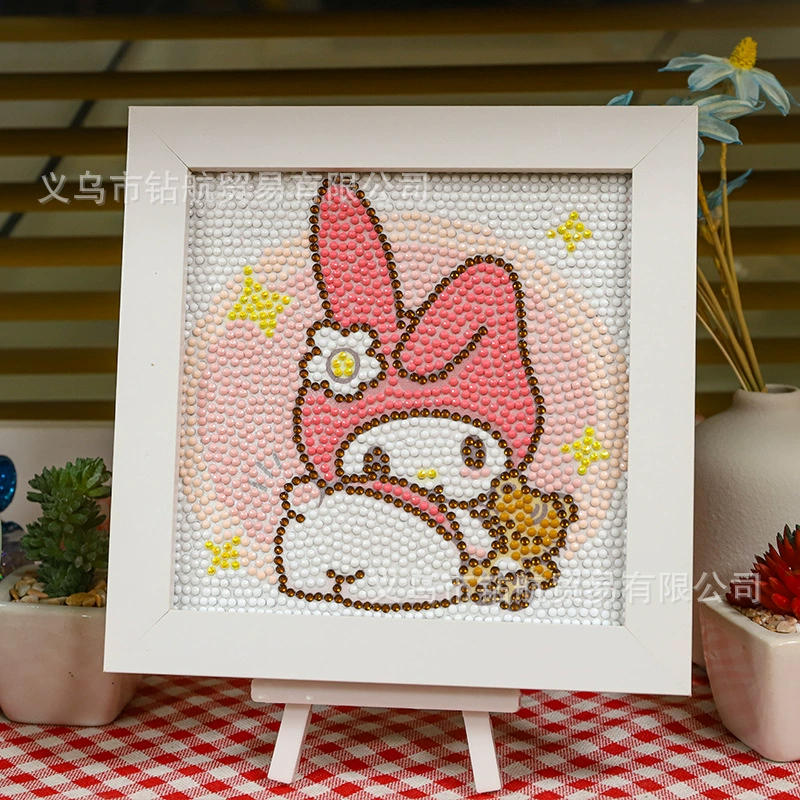 Даймонд-пейнтинг (Sanrio) Kuromi и смешанные мультфильмы, 17×17 см, полный страз DIY набор, детское рукоделие