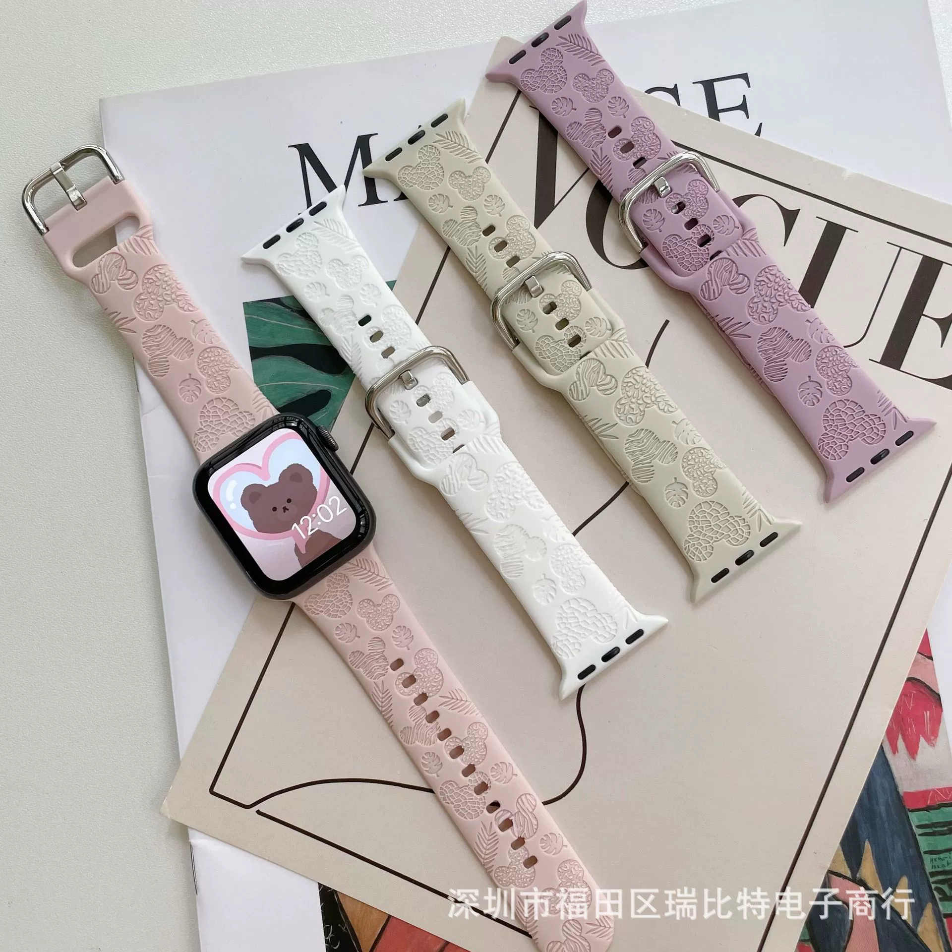 Подходящее для Applewatch89 Apple Watch SE234567 поколения силиконовая грудка (Bib) новая креативная печать Карта