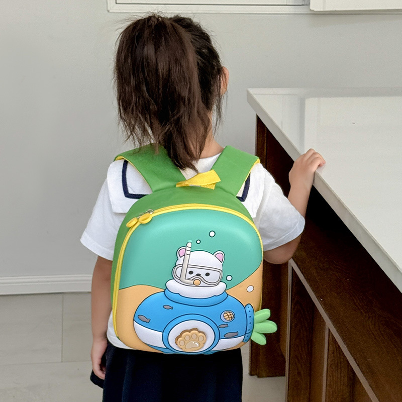 Nueva mochila infantil portátil con cáscara de huevo lindo oso bebé mochila submarino de dibujos animados mochila de moda para niños y niñas