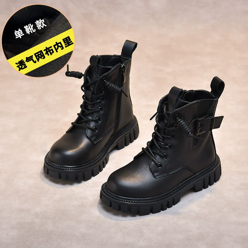Girls Martin Boots 2025 Autumn and Winter Foreign Trade Children's Short Boots Girl's Boots Black Leather Boots Children's Boots Girl