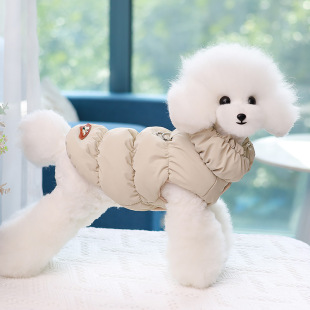 Cross-border dog clothing winter vest warm buckle cotton-padded dog clothing two-legged clothing wholesale pet clothing
