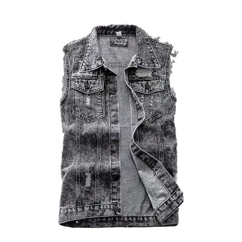 Vintage Cowboy Vest for Men and Teenagers, Loose and Casual Streetwear High-End Brand Sleeveless Cardigan Sweatshirt
