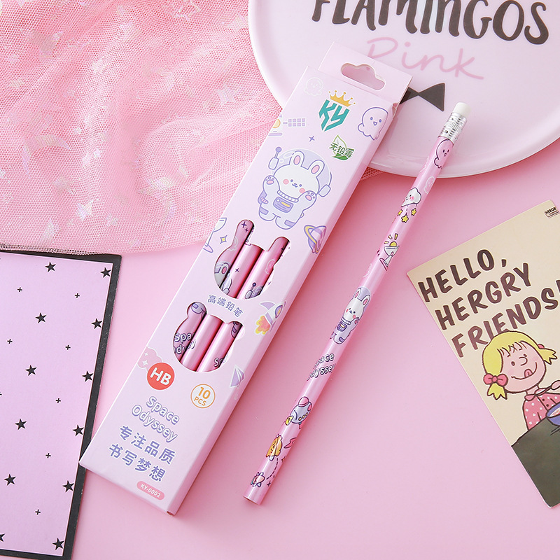 Lápices de caja de alto valor Papelería creativa Herramientas de escritura para estudiantes Práctica de caligrafía Lápiz de madera Lápiz triangular circular