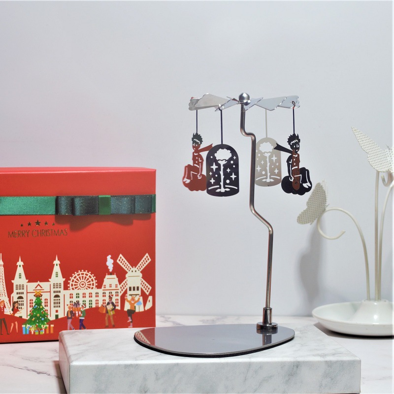 INS Amazon fuente Navidad aromaterapia Acero inoxidable doles triángulo redondo bandeja giratoria candelabro linterna