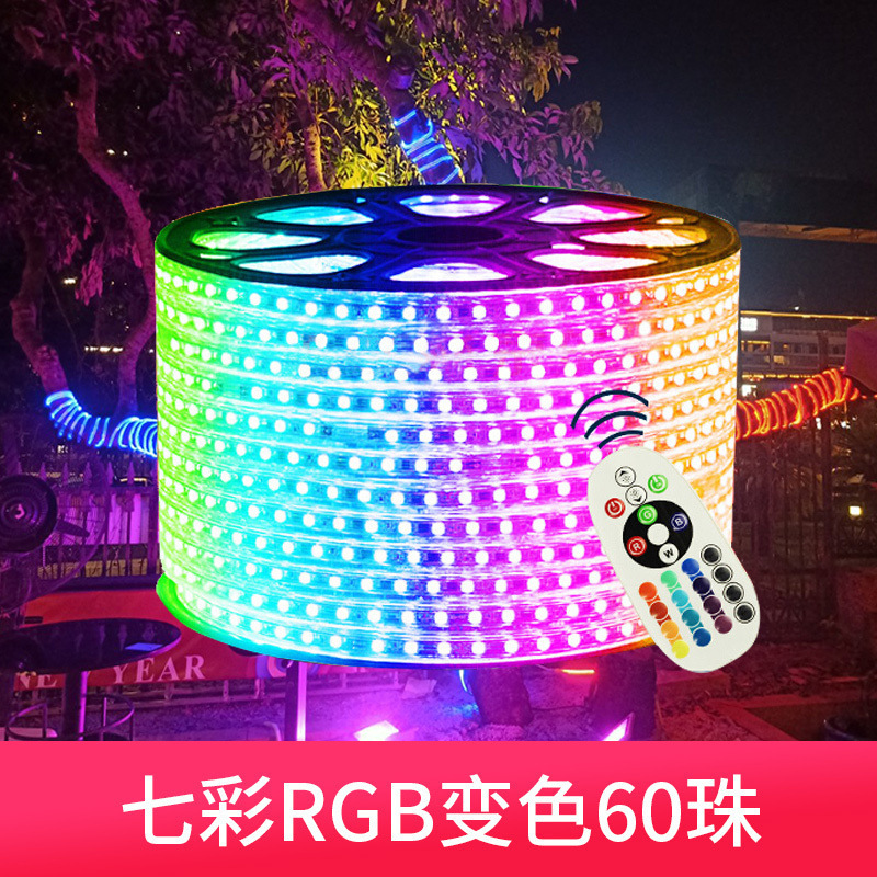 Rgb Light Strip Indoor Ceiling Atmosphere 220V Outdoor Waterproof Flexible Light Strip Colorful Light Strip Stepless Dimming