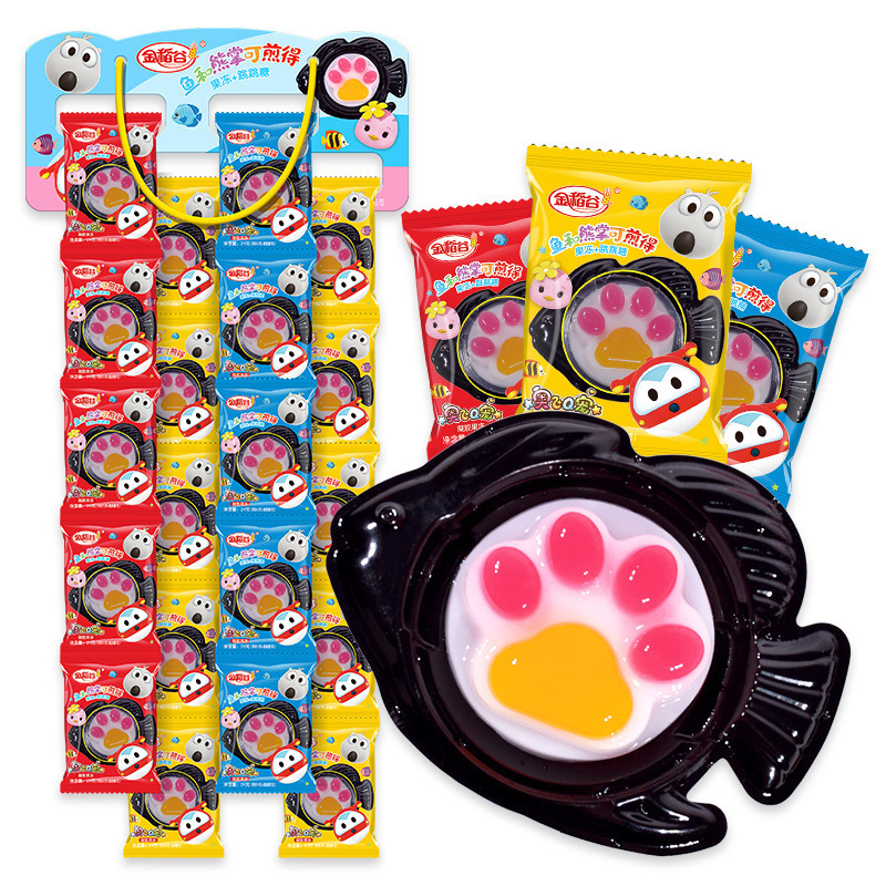 Golden Rice 24g Fish and Bear Paw Scrambled Egg Pudding DIY Toy Jelly Leisure Food Internet Celebrity Children Snack Wholesale