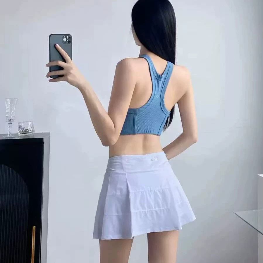 Оригинальная трехкратная плиссированная спортивная теннисная юбка Lulu Pace Rival для женщин, летняя, с защитой от воздействия с подкладкой.