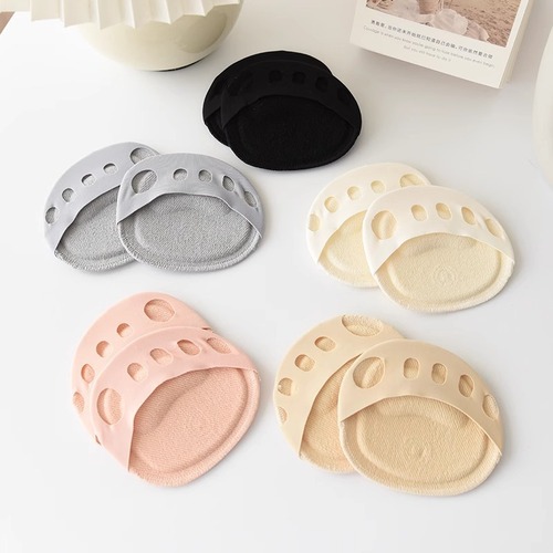 Half-Palm Socks Five-Finger High Heels Invisible Socks for Girls Anti-Slip Ice Silk Boat Socks Summer Thin Pure Cotton Sole Socks