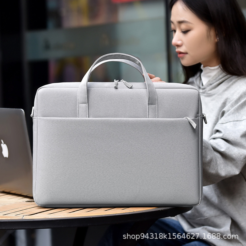 Wholesale Cross-Border Air Bag Shockproof Laptop Bag for Men 15.6inch Laptop Bag Document Bag Printed Logo