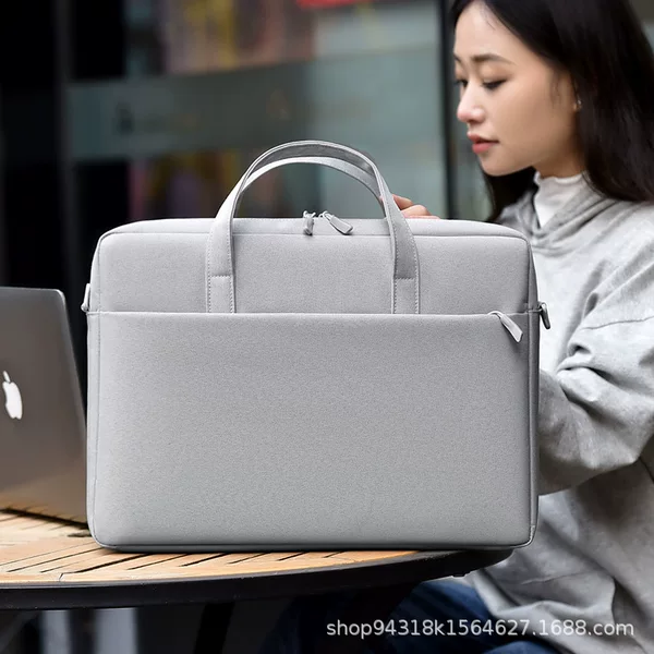 Wholesale Cross-Border Air Bag Shockproof Laptop Bag for Men 15.6inch Laptop Bag Document Bag Printed Logo
