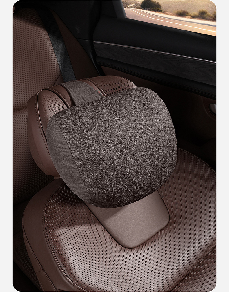 Car Headrest Vertical Binding Punching Breathable Car Headrest Soft Plaid Headrest Factory Direct Dropshipping