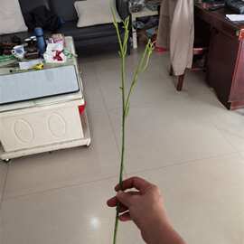 仿真花花枝配件 两叉玫瑰花枝 仿真玫瑰花花杆配件大量批发