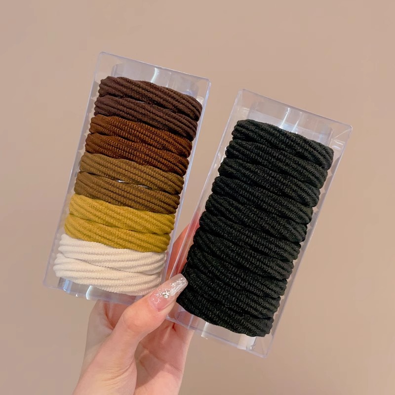 Temperamento simple de alta cola de caballo anillo de cabello de mujer sin costura cuerda de cabeza de alta elasticidad de correa duradera de cabello de cabello tocado