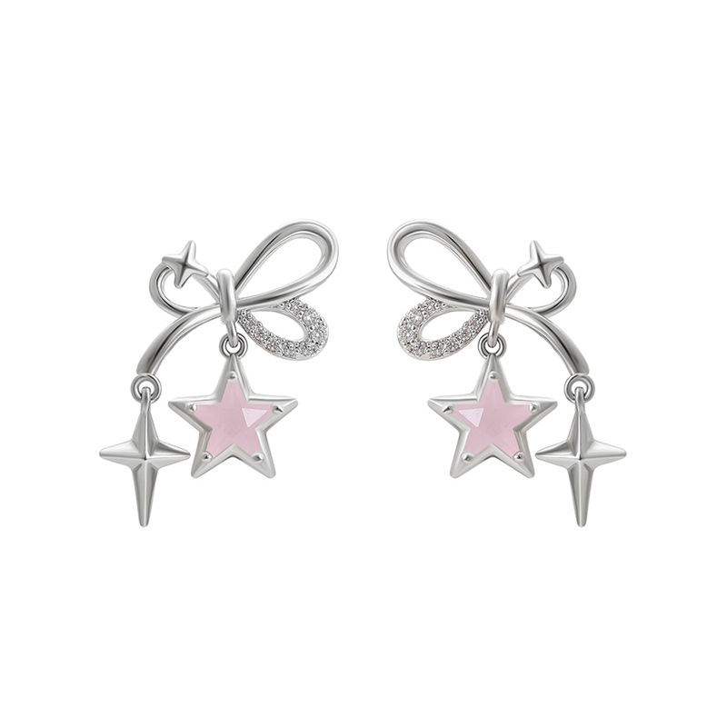 Xuping joyería arco de mariposa francesa estrella simple incrustado gemas artificiales temperamento dulce cool auriculares al por mayor