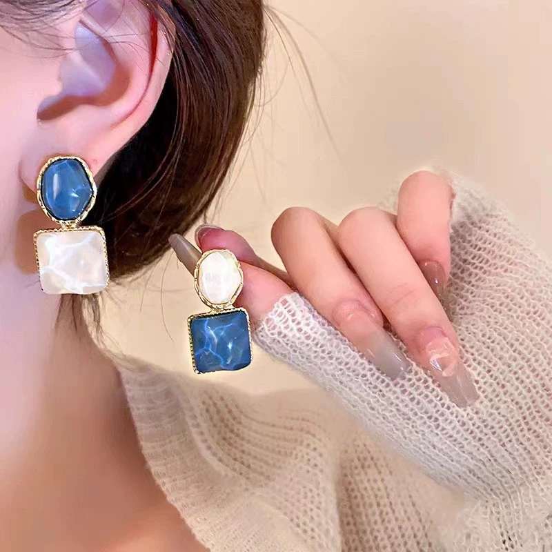 Серебряная игла, высококачественные ретро серьги, серебро 925 образец, стиль высокого качества, французский ретро стиль, опт