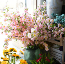 仿真桃花樱梅花枝向日葵落地长枝绢花假花客厅装饰花艺塑料花单支